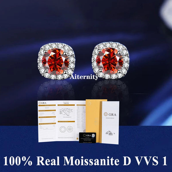 GRA Moissanite Earrings S925 Silver With 18K Plated Pass Diamond Test Pen For Women And Men Classic Jewelry 2 Certificates